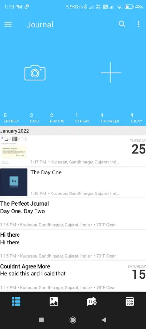하루 일기 베스트 저널 앱 안드로이드 및 iOS