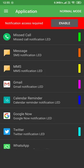 Aplicaciones de luz LED para notificaciones 3