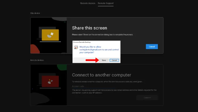 Предоставяне на разрешение за споделяне на екрана в Windows