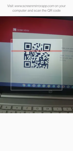 Digitalizar o código QR na aplicação de espelhamento de ecrã