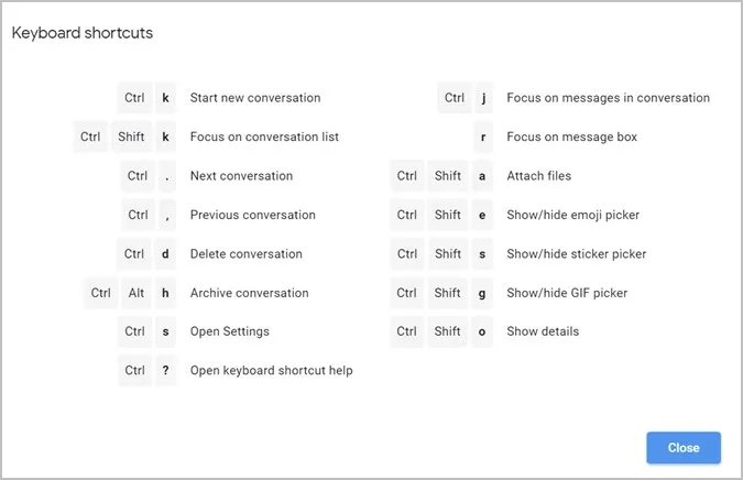 Android Messages Web-Tipps Tastaturkürzel