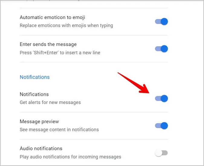 Android Messages Web Tips Notifications Turn off