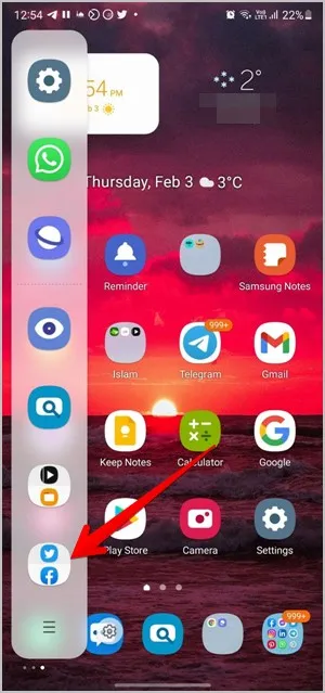 Отваряне на двойка приложения на разделен екран на Samsung
