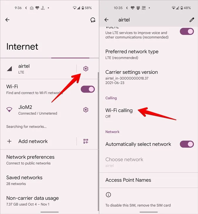 Android 12 Wi-Fi Calling