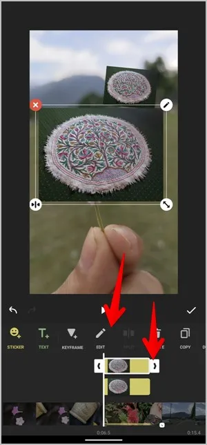 InShot Video Sticker Overgang