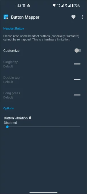 Anpassning i Button Mapper-appen