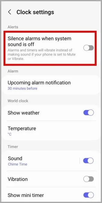 Alarm stummschalten, wenn Ton ausgeschaltet ist auf dem Samsung Handy