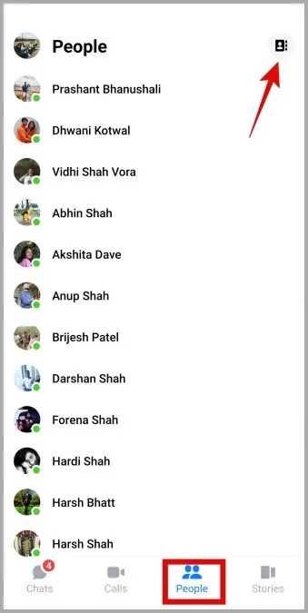 Karta Ľudia vo Facebook Messengeri