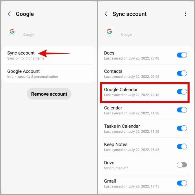 Activer la synchronisation de l'agenda Google sur Android