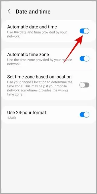 Activer la date et l'heure automatiques sur Android