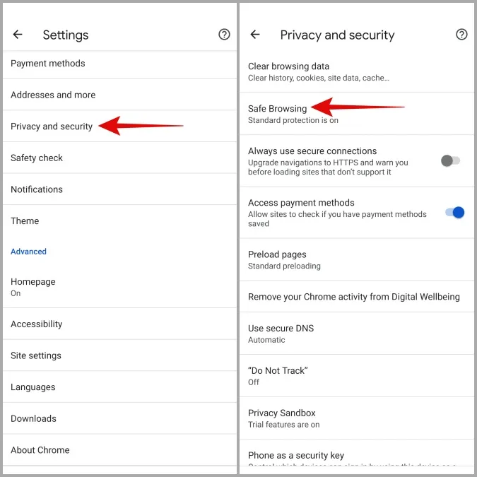 Säker surfning i Chrome för Android