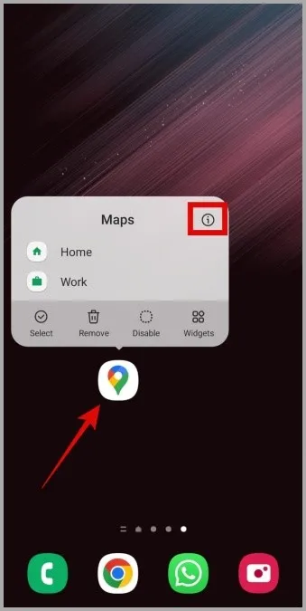 Otwórz informacje o aplikacji Mapy Google