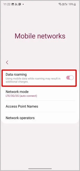 Activarea roamingului de date în roaming pe Samsung Galaxy Phone