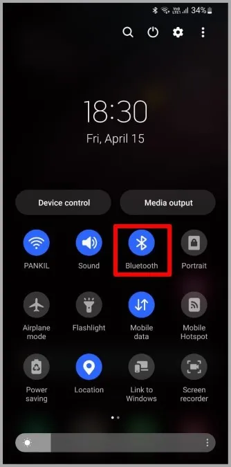 Vypnutí Bluetooth v telefonu Samsung