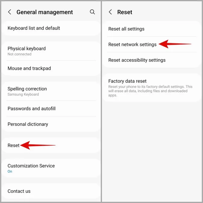 Reset Network Settings on Android