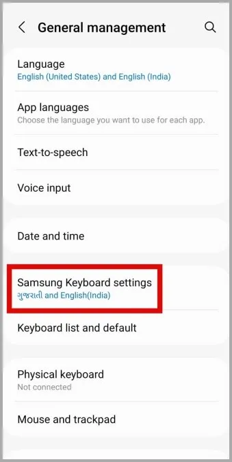 Inställningar för Samsung Keyboard på Galaxy Phone