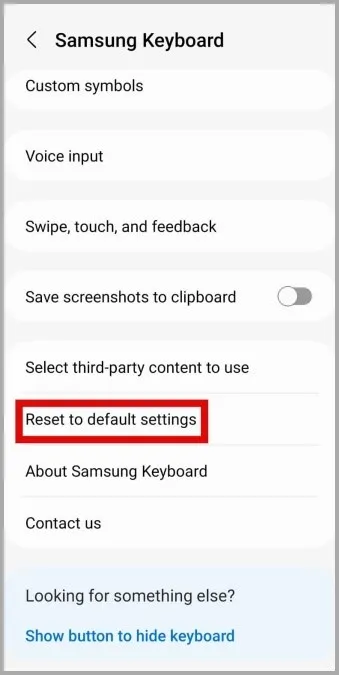 Restablecer los ajustes del teclado Samsung en el teléfono Galaxy