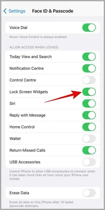 Widgets für den Sperrbildschirm auf dem iPhone umschalten