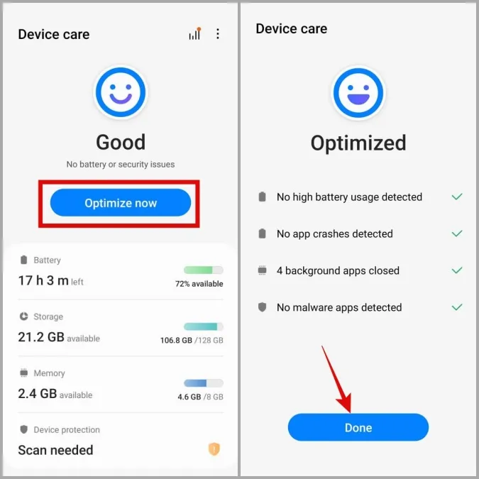 Оптимизация Вашего телефона Samsung с помощью функции Device Care