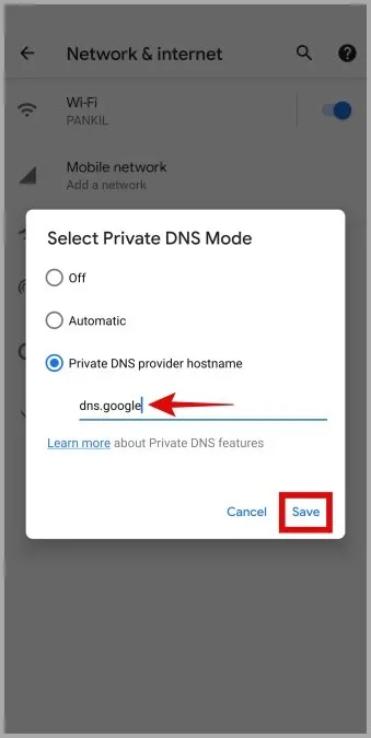 Изменение DNS на Android