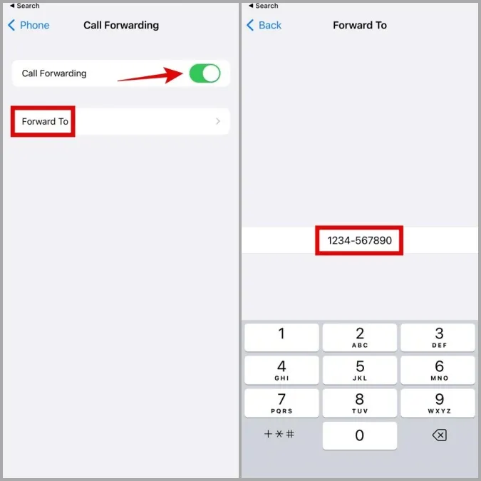 Активиране на пренасочване на повиквания в iPhone