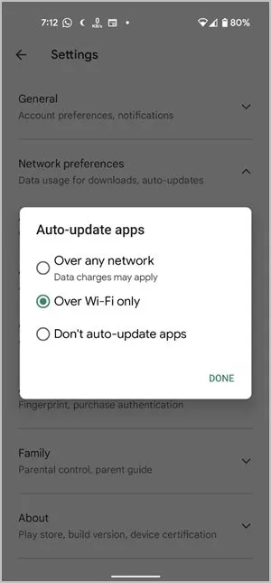 Automatisk uppdatering av appar i Play Store-nätverket