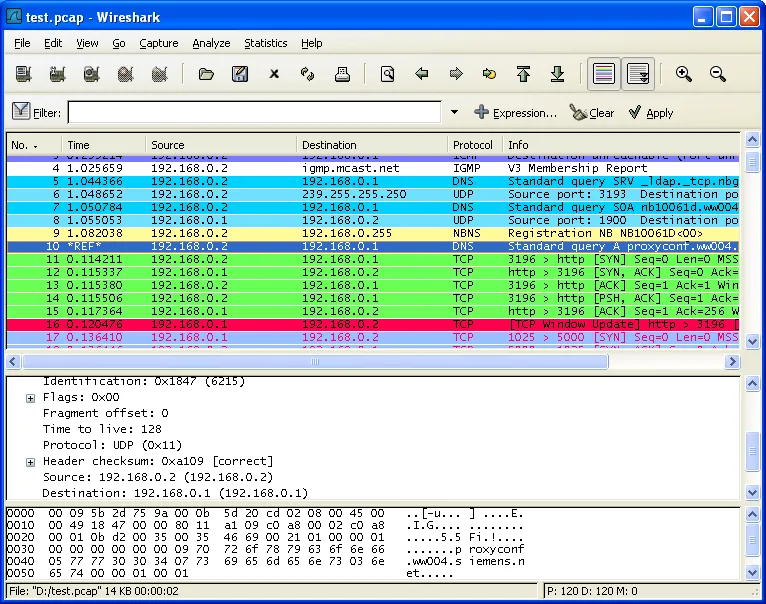 скриншот приложения wireshark для настольных компьютеров
