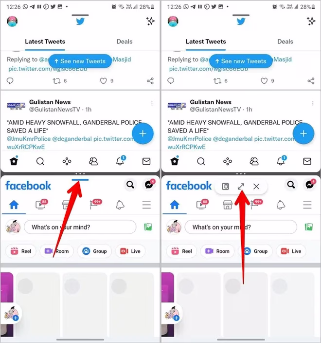 Samsung Delt skjerm Avslutt