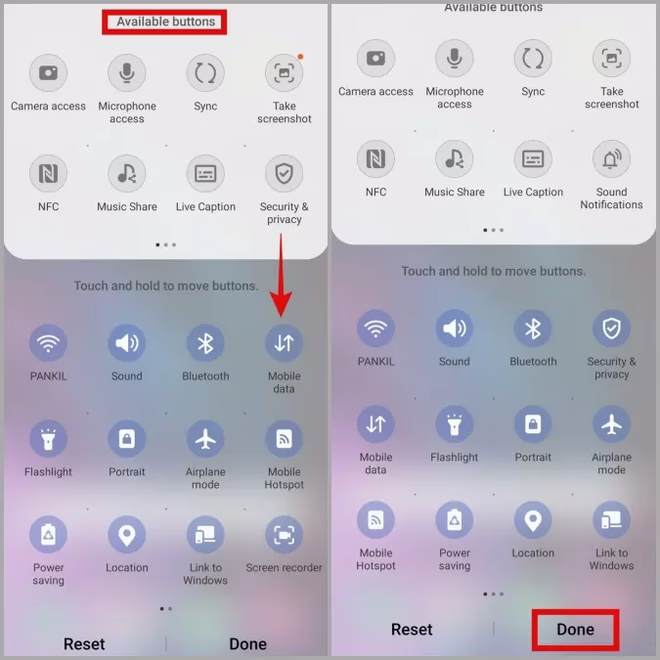 Legg til knapper i hurtiginnstillingsmenyen på Android