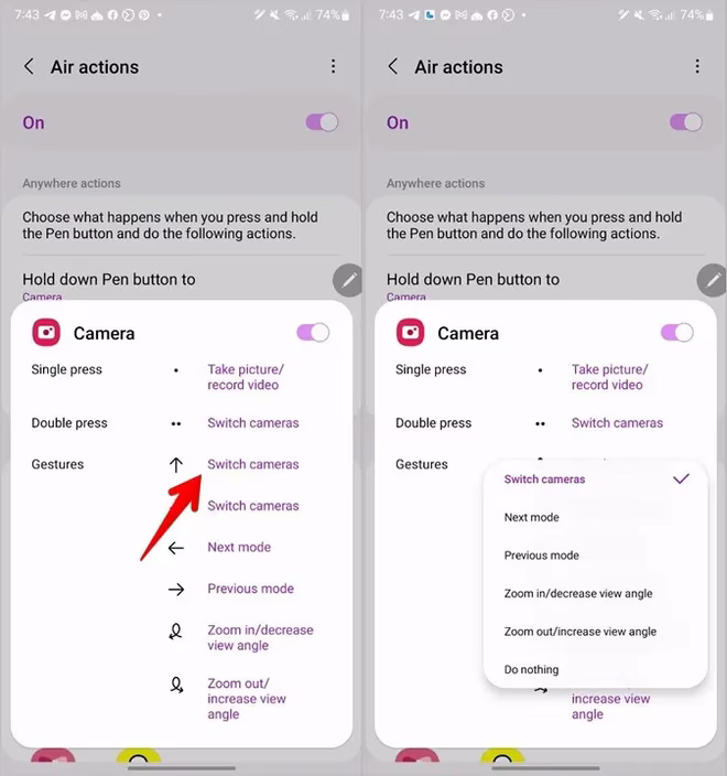 Endring av Samsung S Pen-apphandlinger