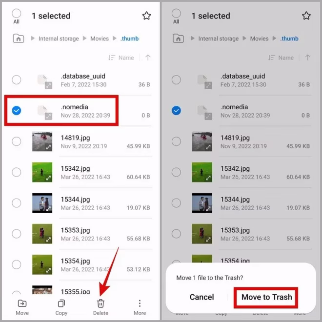 Slett filer i Mine filer-appen på Samsung Phone