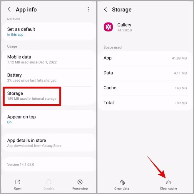 Tøm hurtigbuffer for Galleri-appen på Samsung-telefonen