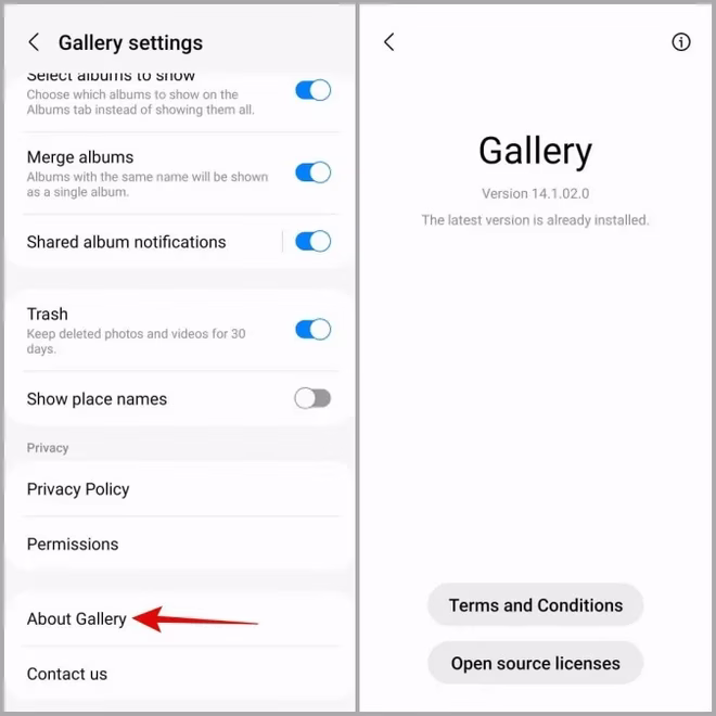 Oppdater Samsung Gallery-appen på Galaxy Phone