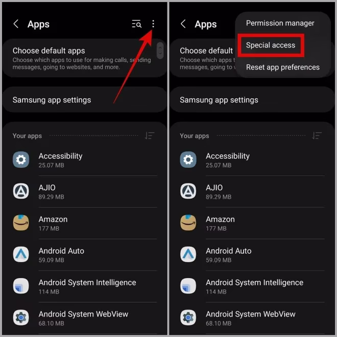 Spesiell tilgang på Samsung Phone
