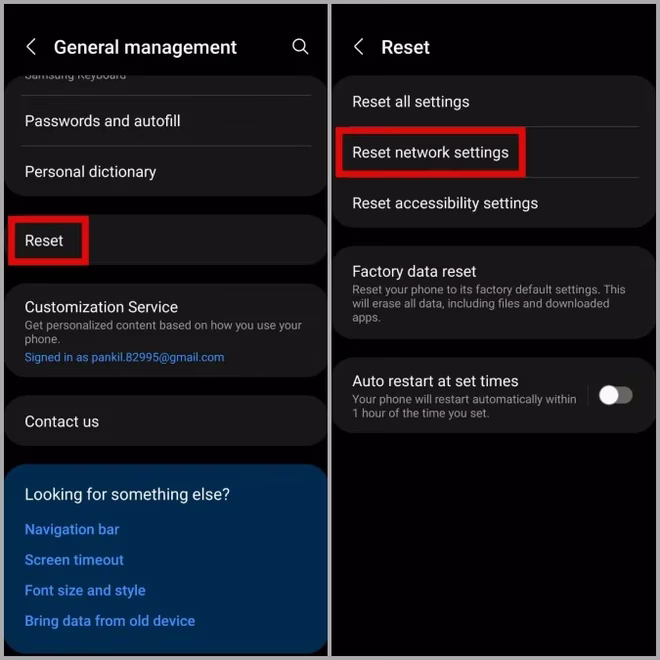 Tilbakestill nettverksinnstillinger på Samsung Phone