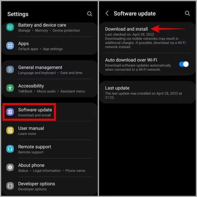 Last ned programvareoppdatering på Samsung-telefonen