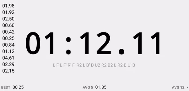 Innstilling av tidtakeren på Cube Timer