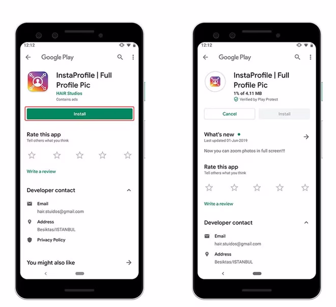 Last ned Instagram-profilbilde - installer