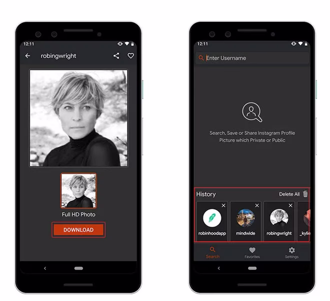 Last ned Instagram-profilbilde - nedlastet