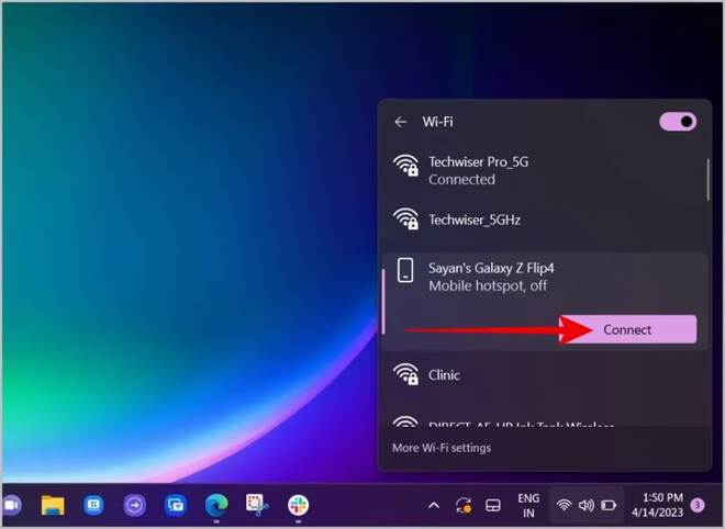 Slå på hotspot med Telefonkobling i Windows