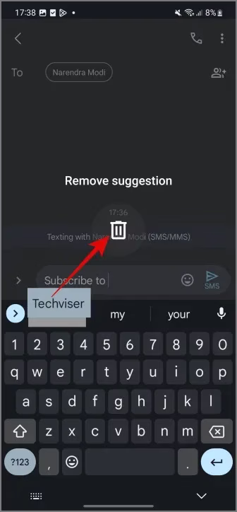 Slett ord fra Gboard-tastaturet