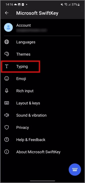 SwiftKey-innstillinger Android