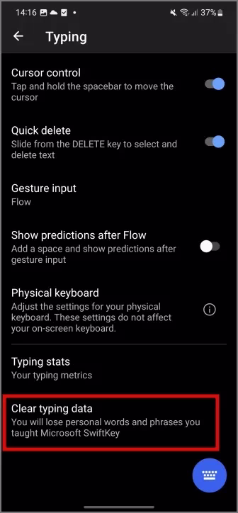 Slett skrivedata på SwiftKey Android Keyboard