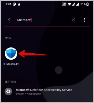 Installert app fra skrivebordet