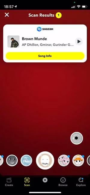 sangkort i Snapchat