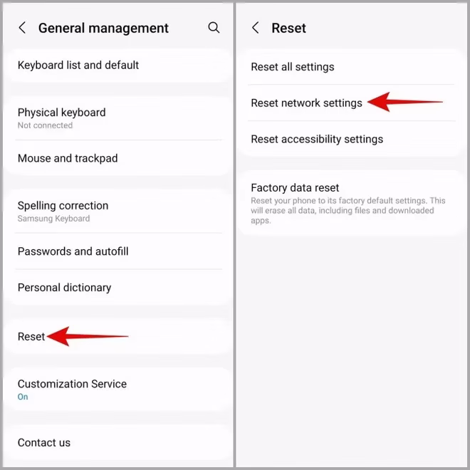 Tilbakestill nettverksinnstillinger på Android
