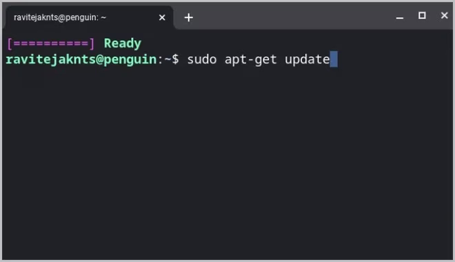 Oppdatering på Linux på ChromeOS