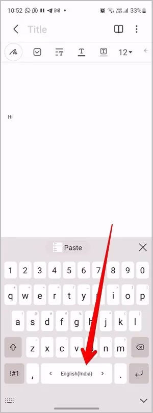 Endring av språk på Samsung-tastaturet mens du skriver