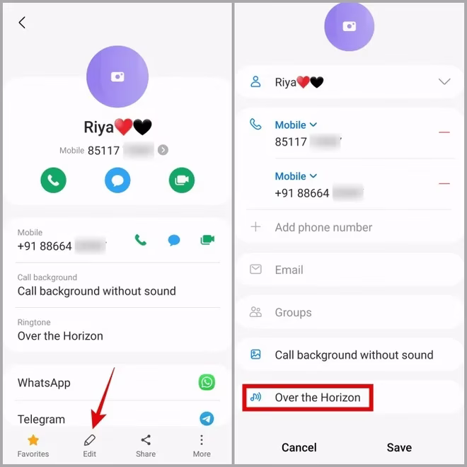 Angi egendefinert ringetone for en kontakt på Samsung Phone