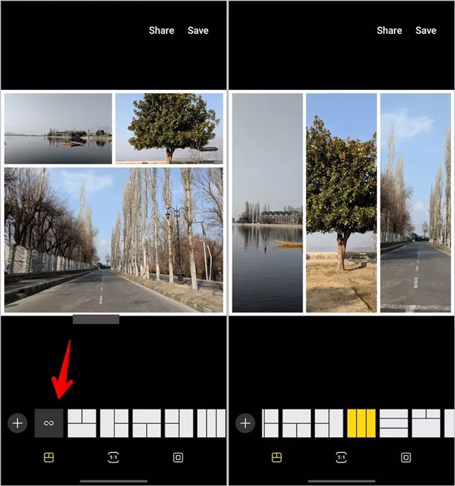 Samsung Collage Rediger layout